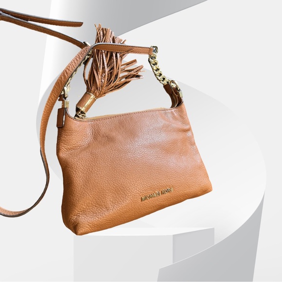 Michael Kors Leather Carmel Crossbody Bag NWOT - Picture 7 of 8